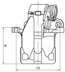 Суппорт торм. VW Passat B3 (88-)/Golf II (83-)/III (91-) зад. лев. d=38мм (CF 00 CF002001 TRIALLI