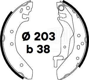 Колодки торм. для а/м Honda Civic VI (95-) барабан. 203x38 (GF 4672) GF 4672 TRIALLI