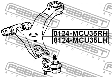 Рычаг правый LEXUS RX330/350 MCU35/GSU35 4WD 2003-2009 0124-MCU35RH 0124-MCU35RH FEBEST
