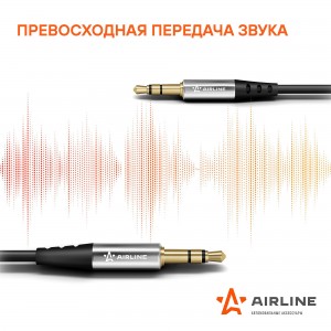 Кабель Aux 3.5 mm Jack - 3.5 mm Jack 0,6м, черный ACH-AUX-60 ACH-AUX-60 AIRLINE