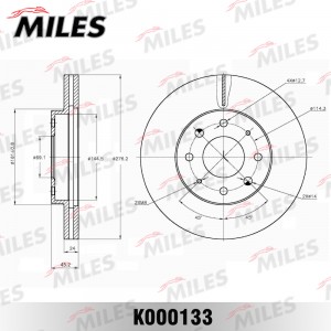 Диск тормозной передний MITSUBISHI GALANT VI R15 9700 (TRW DF4345) K000133 K000133 MILES