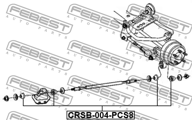 Втулка CHRYSLER DODGE тяги реактивной FEBEST CRSB-004-PCS8 FEBEST