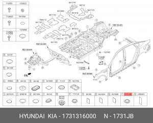 заглушка панели пола!\ KIA Ceed/Carnival/Sedona 1731316000 HYUNDAI