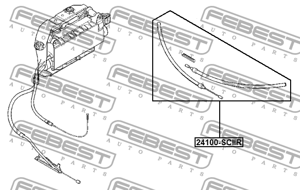 Трос ручника RENAULT SCENIC II 03-09 24100-SCIIR 24100-SCIIR FEBEST
