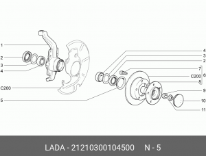 Кольцо ВАЗ-2121,21213 ступицы передней грязезащитное АвтоВАЗ 21210-3001045-00 LADA VAZ