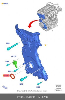 Сальник коленвала FORD Mondeo передний OE 1947790 FORD