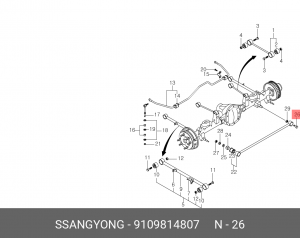 Болт SSANGYONG G4 Rexton (20-)(G20D) крепления задней поперечного рычага OE 9109814807 SSANG YONG