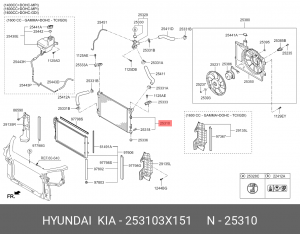 Радиатор HYUNDAI Elantra (11-),i30 (12-) KIA Ceed (12-),Soul (11-) АКПП OE 253103X151 HYUNDAI KIA
