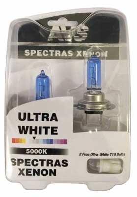 к-т ламп! 2+2шт газонаполненных SPECTRAS Xenon 5000K H7 12V 75W + W5W\ A07250S AVS
