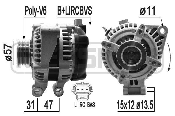 Генератор RANGE ROVER SPORT 3.6D 209403 209403 ERA