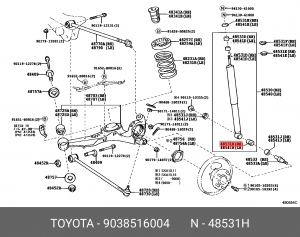 Втулка заднего амортизатора 90385-16004 90385-16004 TOYOTA