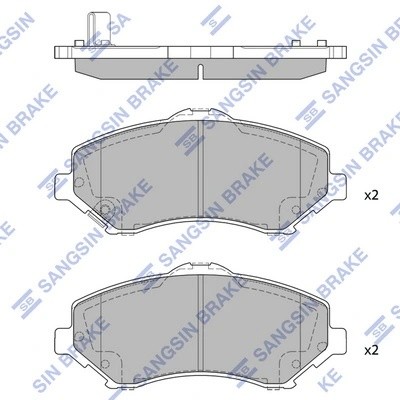 Колодки тормозные DODGE Caravan (08-) JEEP Wrangler (06-) передние (4шт.) SANGSI SP2185 SANGSIN