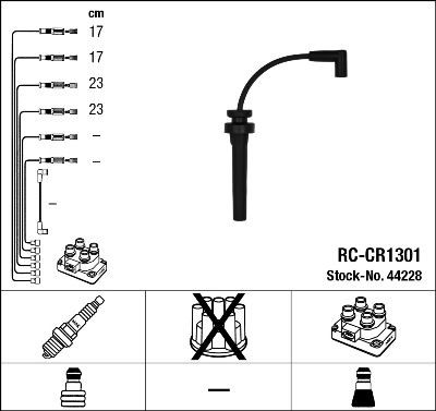 44228 RC-CR 1301 к-кт проводов!\ Chrysler Neon/Stratus 1.8/2.0i 97> 44228 NGK