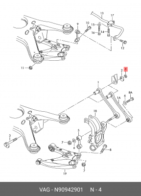 Гайка VW AUDI OE N 909 429 01 VAG