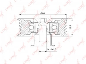 ролик обводной!\ Hyundai Accent/Getz/i20/i30/i40/ix20/ix35 1.4-1.7D 04> PB-7216 LYNXAUTO