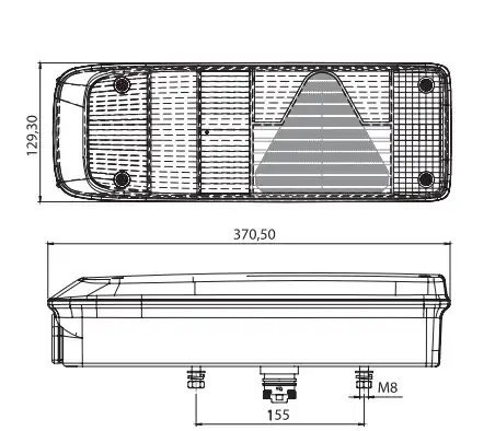 Фонарь задний KRONE KOGEL левый (с разъемом) MARS TECH M611437 MARS