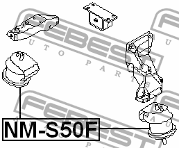 Подушка двигателя передняя (гидравл) INFINITI FX45/35 (S50) 2002-2008 NM-S50F NM-S50F FEBEST