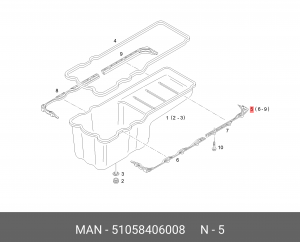 Крепление поддона двигателя MAN 51058406008 MAN