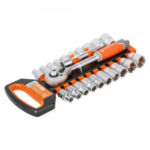 Набор головок 1/2" (22 предмета) "AIRLINE" (6 граней, с трещоткой 10-24 мм) ATAO083 AIRLINE