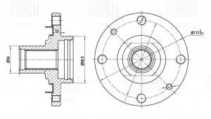 Ступица для а/м Лада 2108 (перед.) (MR 0108) MR 0108 TRIALLI