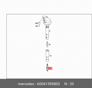СВЕЧА ЗАЖИГАНИЯ 0041595803 A0041595803 MERCEDES BENZ