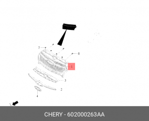 Решетка радиатора CHERY Tiggo 4 OE 602000263AA CHERY