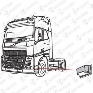 подножка! нижняя часть, левая, текстурированная\ VOLVO FH EURO6 4FH241 COVIND