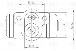 Цилиндр торм. для а/м Honda Jazz (01-) задний d17.5мм (CF 0552) CF0552 TRIALLI