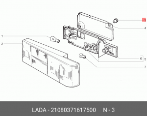 Гайка ВАЗ-2108 фонаря заднего АвтоВАЗ 21080-3716175-00 LADA VAZ