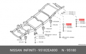 95182EA800 Прокладка между кузовом и рамой D40M 95182-EA800 NISSAN