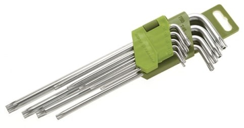 Набор ключей угловых TORX 9пр T10-T50 (с отв) удлиненных /ДЕЛО ТЕХНИКИ/ 563592 DELO TEHNICI