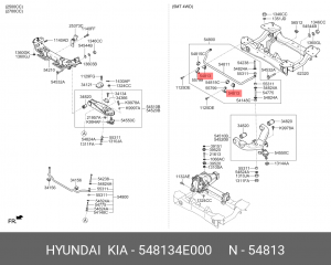 Втулка стабилизатора KIA Bongo 3 (06-) (2WD) переднего OE 548134E000 HYUNDAI KIA