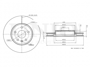 Диск тормозной передний BRD-20538 UNIO
