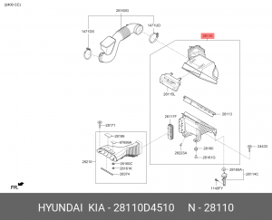 28110D4510 ВОЗДУШНЫЙ ФИЛЬТР ДВИГАТЕЛЯ 28110D4510 HYUNDAI