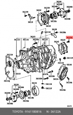 болт подвески!\ Toyota 4 Runner/ Auris/ Camry/ Corolla 91611-B0816 TOYOTA