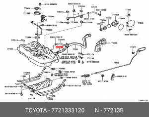ШЛАНГ ТОПЛИВНЫЙ РЕЗИНОВЫЙ 77213-33120 77213-33120 TOYOTA