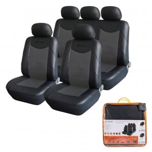 Авточехлы универсальные экокожа черно-серые (11 предм.) Consul AIRLINE ACS-UEL-07 AIRLINE