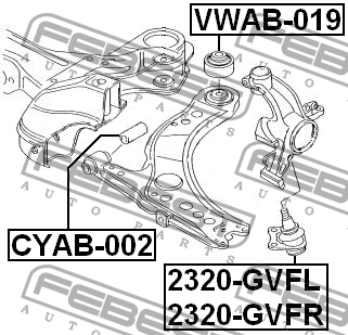Опора шаровая правая SKODA OCTAVIA (1U) 2320-GVFR 2320-GVFR FEBEST
