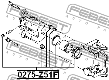 Ремкомплект задн суппорта NISSAN QASHQAI+2 JJ10E 2008-2013 0275-Z51F 0275-Z51F FEBEST