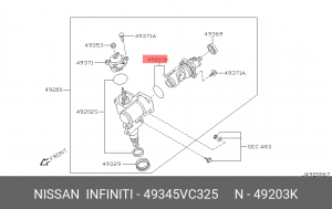 49345VC325 САЛЬНИК 49345-VC325 NISSAN