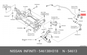 Втулка стабилизатора 54613-8H318 54613-8H318 NISSAN