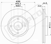 Диск тормозной вентилируемый BD0014 BD0014 BAPCO