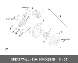 Ступица заднего колеса 3104100XKZ16B 3104100XKZ16B HAVAL