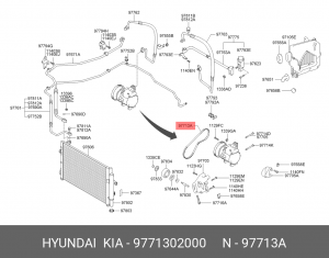 Ремень приводной поликлиновой 4PK675 HYUNDAI Getz (1.1),i10 KIA Picanto кондицио 97713-02000 HYUNDAI KIA