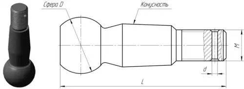 Палец рулевой тяги МАЗ,ЛИАЗ-5256 БААЗ 5336300306502 BAAZ