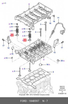 Колпачок FORD Transit (06-) маслоотражательный OE 1 848 597 FORD