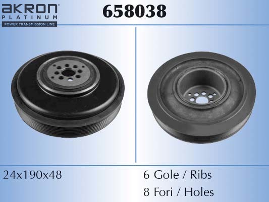 Ременный шкив, коленчатый вал 658038 658038 MALO