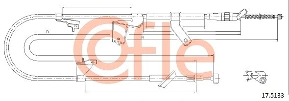 трос ручника задний левый! L1625/1395\ Suzuki Swift 1.3-1.6i/1.3D 05> 92175133 COFLE