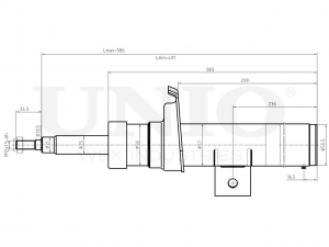 Амортизатор газовый передней подвески левый SAB-10259 UNIO