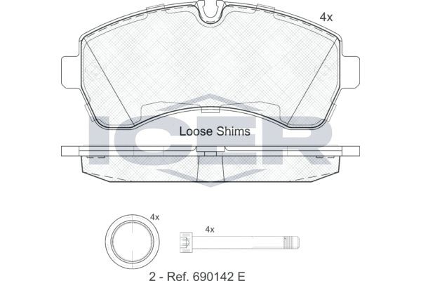 141785 колодки дисковые передние!\ MB Sprinter 509CDi-518CDi, VW Crafter 50 2.5T 141785 ICER